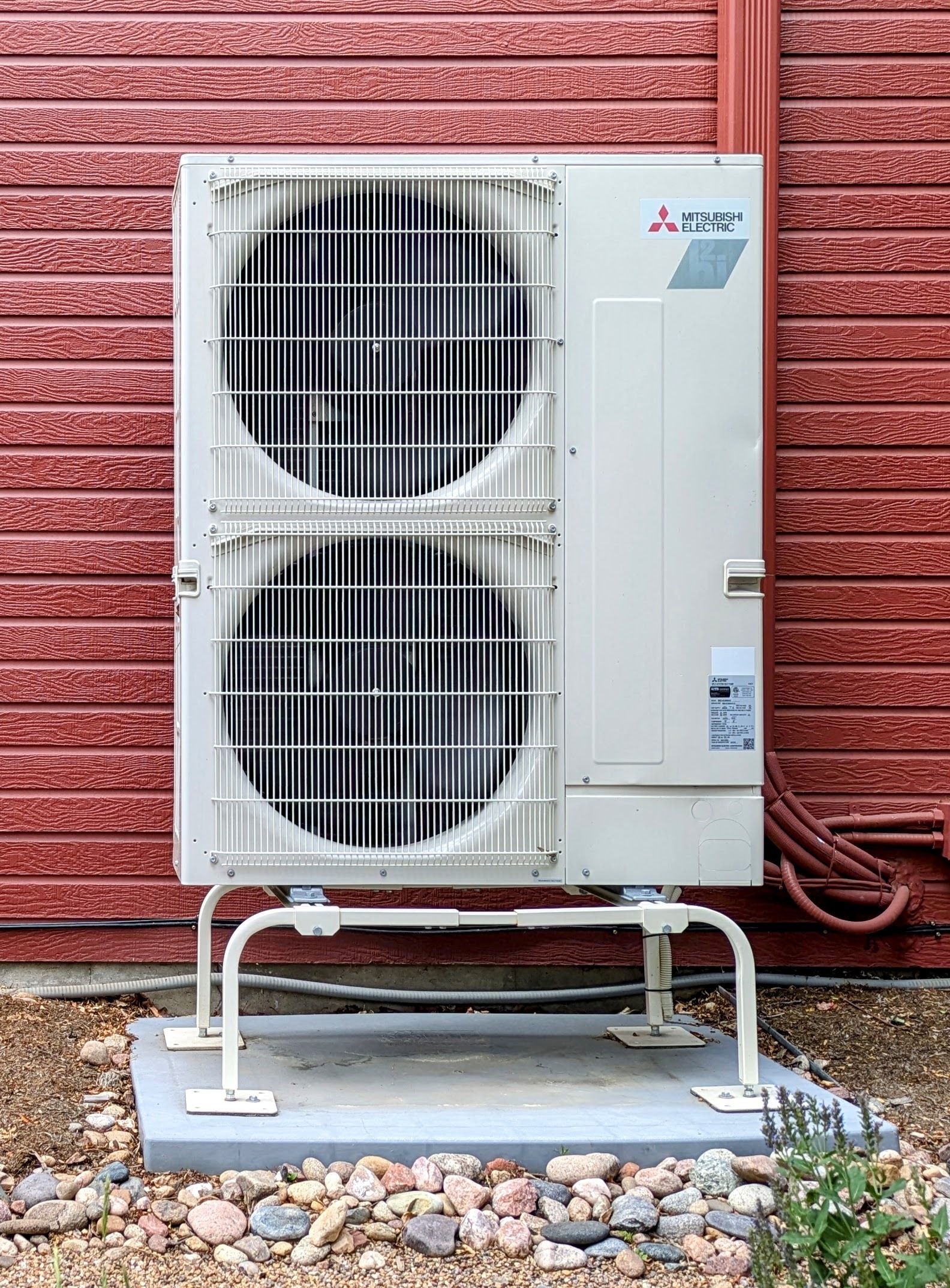 “The outdoor unit for an air source heat pump.”